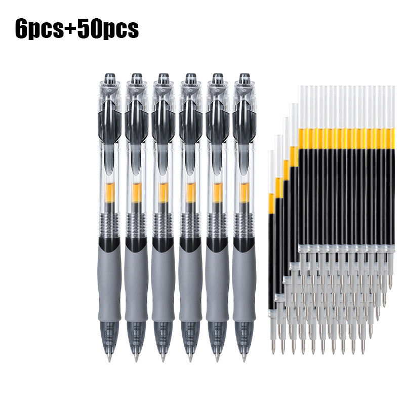 

Document 0.5mm Retractable Gel Pens Set Black Ink Ballpoint for Writing Refills Office Accessories School Supplies Stationery