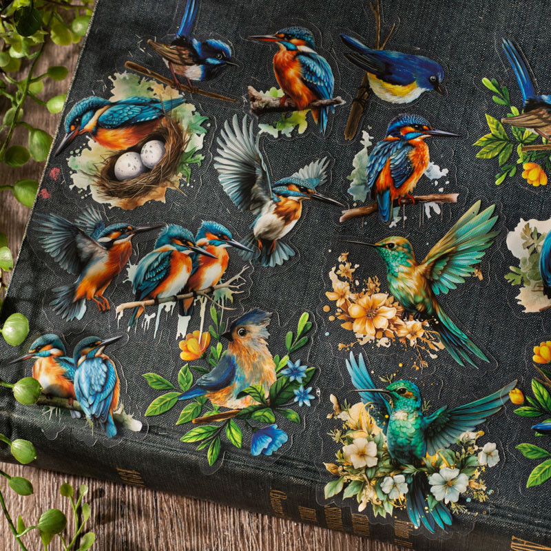 

30 pcs/pack INS Style flower birds Stickers aesthetic Decorative Diary Album Stationery Stick Labels Junk Journal Supplies