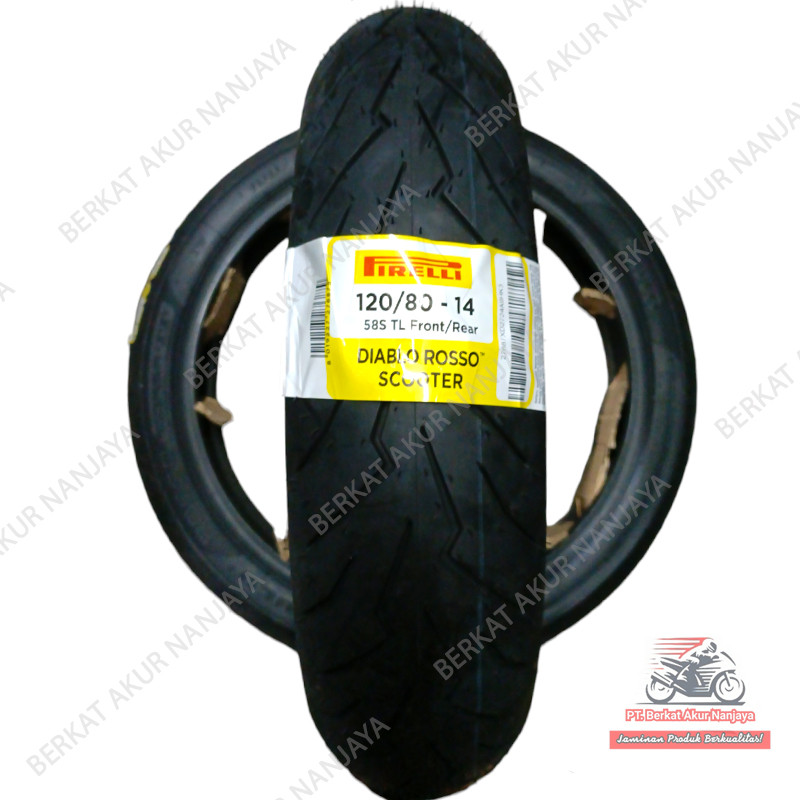 Ban Pirelli Diablo Rosso Scooter 120/80-14 Ban Tubeless Ring 14