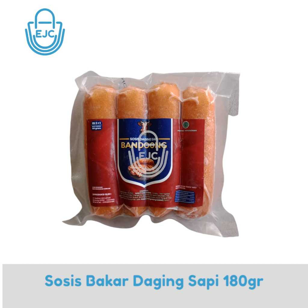 

[EJC] Sosbak Sosis Bakar Bandoong Sosis Daging Sapi isi 4pcs (180gr)
