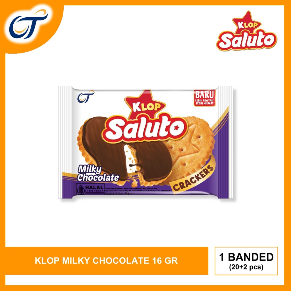 

Klop Saluto Milky Chocolate 16 g - (Isi 20+2 Pcs)