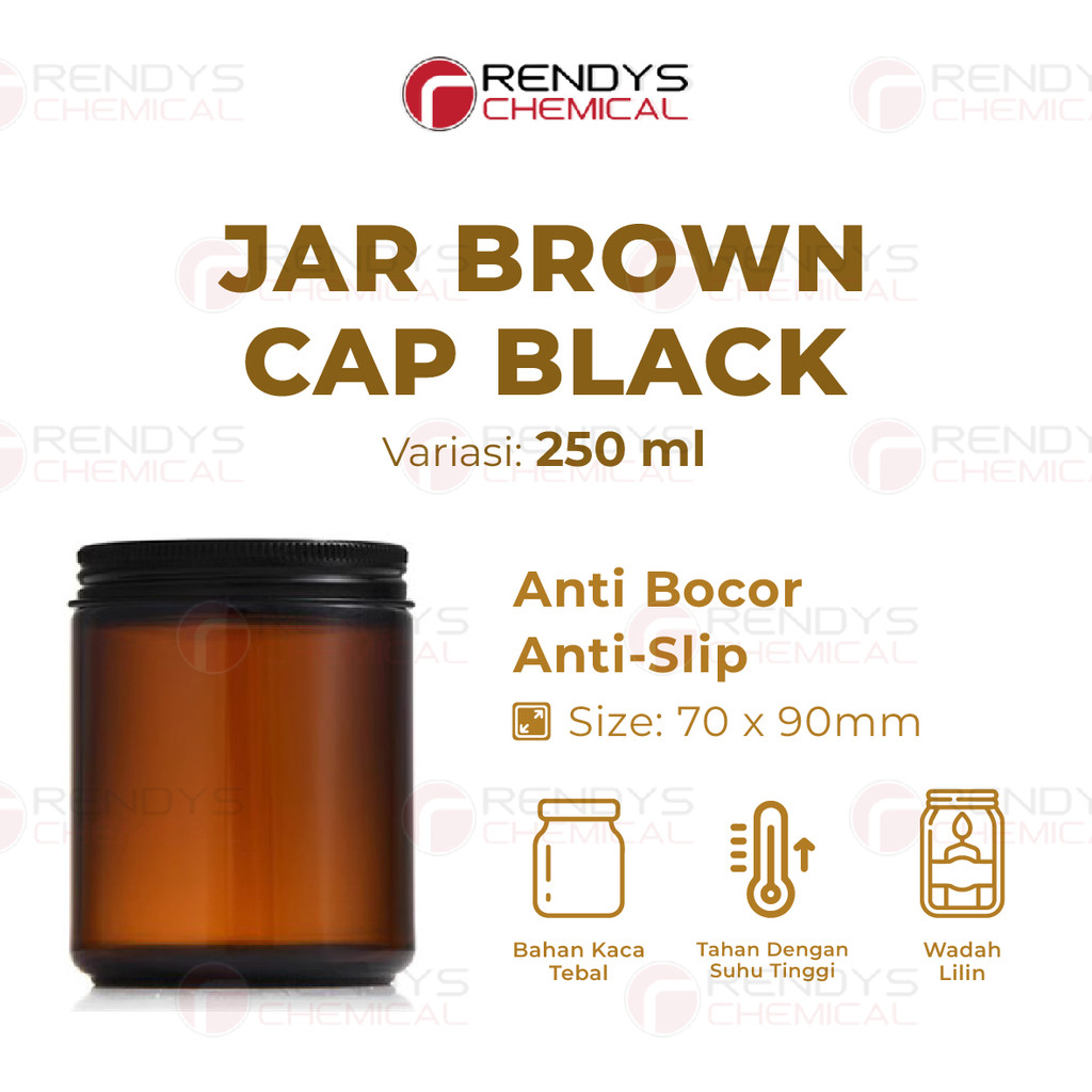 Jar Kaca Amber 100ML 250ML Bulat Tutup Aluminium Hitam / Toples Kaca / Glass Jar 100 ML 250 ML / Can