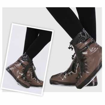 Cover Hujan Sepatu Jas Hujan Pelindung Sepatu Anti Air Noda Shoes Cover PVC with Zipper L XL