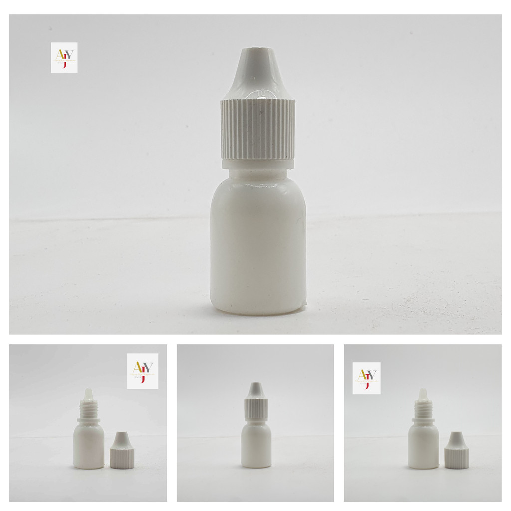 Botol Cendo 10 ml Putih Tidak Segel A / Botol Plastik HDPE / Botol Tetes Mata / Botol Obat Tetes / B