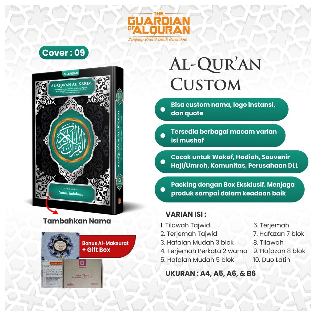 Alquran Quran Al quran Nama Sendiri Custom Request Mushaf Musaf Tilawah Tajwid Terjemahan Latin Perk
