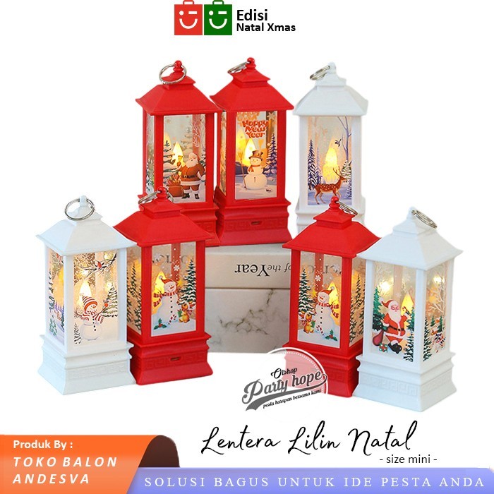 lentera lilin natal mini / Lampu Lentera Lilin Led Natal / Hiasan Natal Souvenir Christmas lentera 9