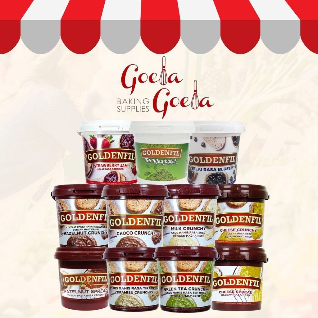 

Goldenfil Spread Chocolate Cheese Selai Strawberry Blueberry 1 Kg