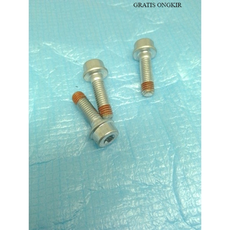 3pc baut kaliper rem ukuran baut 12 || m8 kepala kunci L bintang ( original ) new