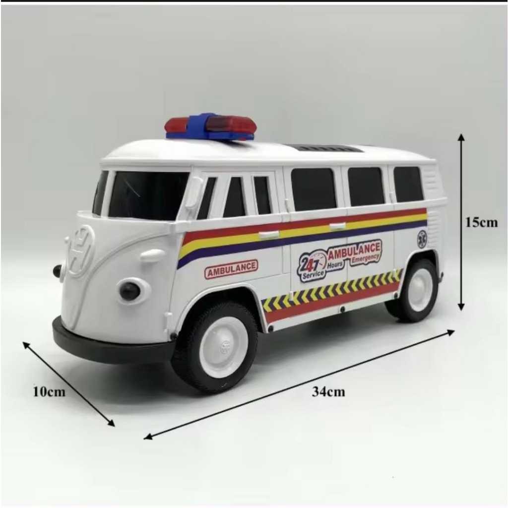 RIA TOYS MAINAN MOBIL BESAR MOBIL AMBULANCE PLASTIK COMBI POLISI KENDARAAN MAINAN BESAR TRUS BUS VAN