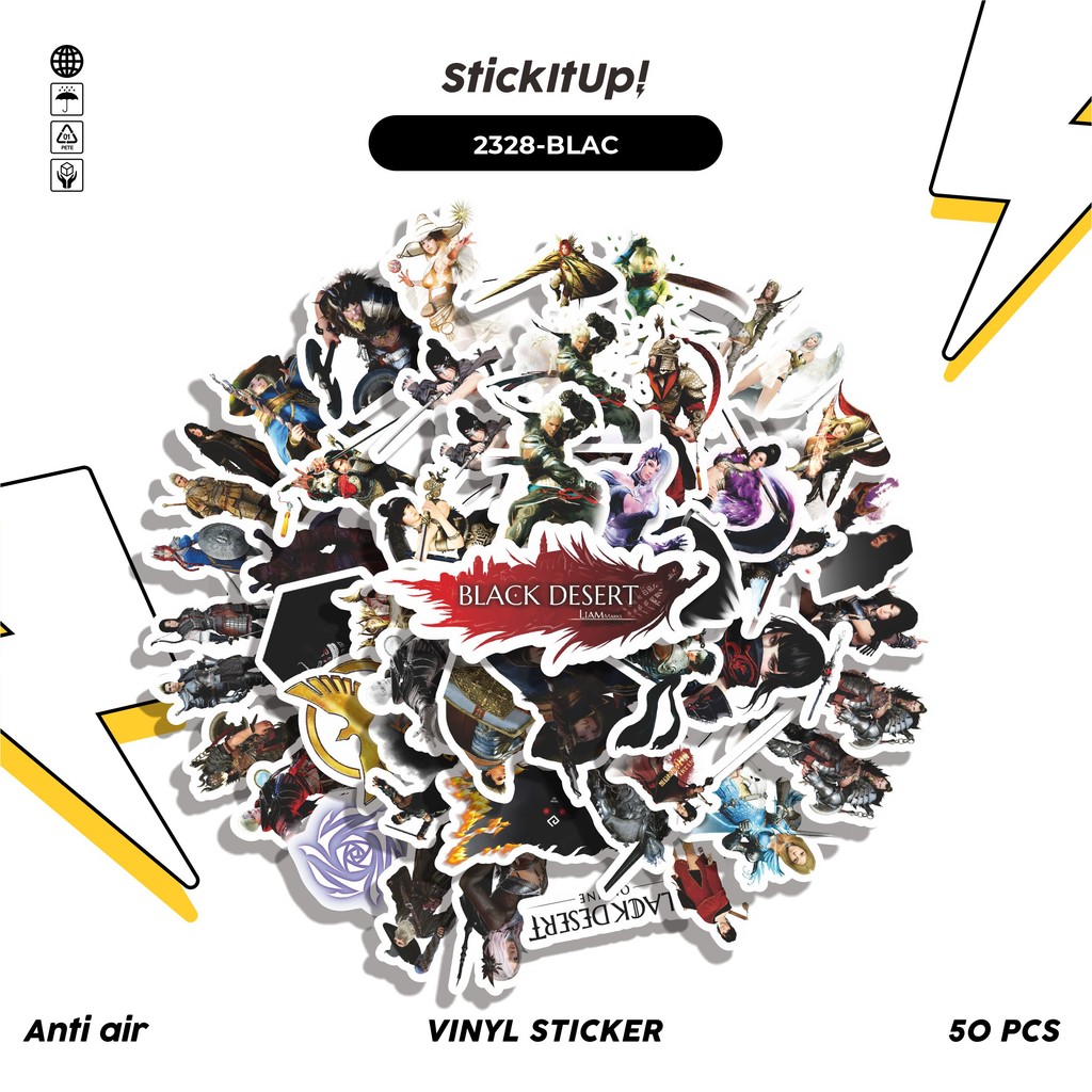 

COD✨ 50 Pcs Sticker Pack GAME SERIES BLACK DESERT CHAR MIX 01 Lucu Aesthetic Vynil Waterproof untuk Freebies Sticker Buku Journal Casing HP Laptop