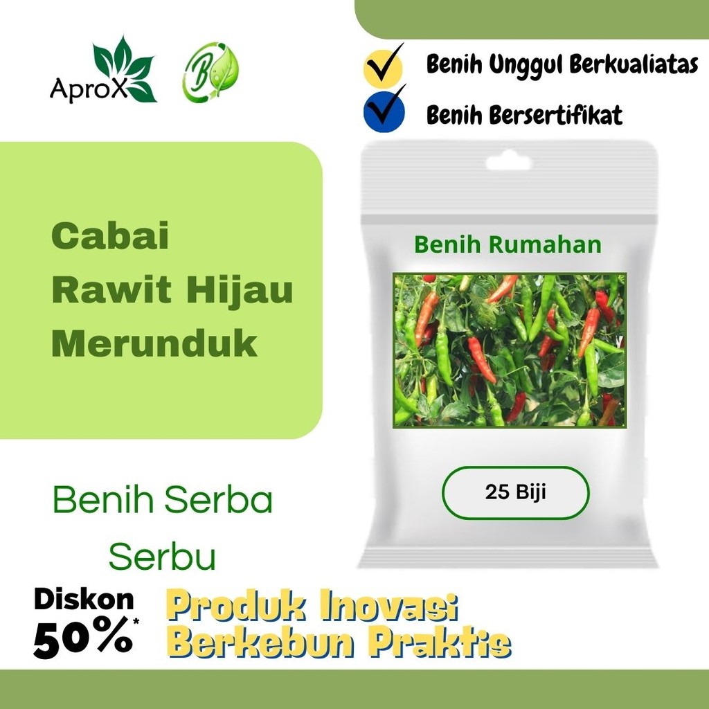 Benih Cabe Rawit Hijau Merunduk Cabai Rawit Hijau Merunduk Hidroponik Bibit Tanaman Sayur Rumah Sega