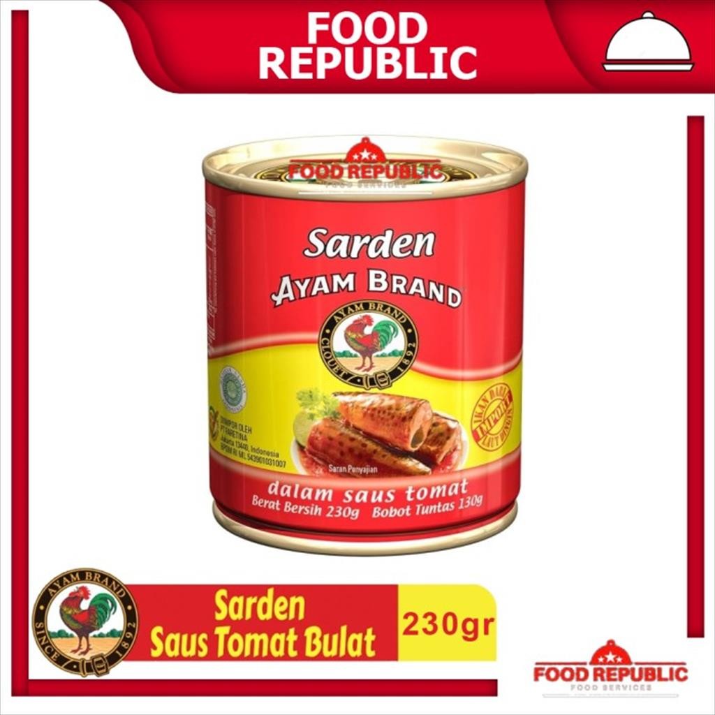 

AYAM BRAND 230 GR IKAN SARDINES KALENG SARDEN FISH DALAM TOMAT HALAL