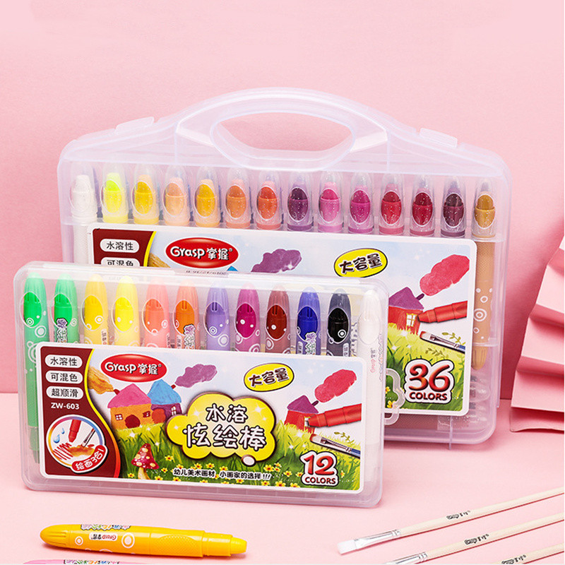 

Crayon Grasp Original 12/24/36/48 Warna Water Soluable Crayon Krayon Mewarnai yang Praktis