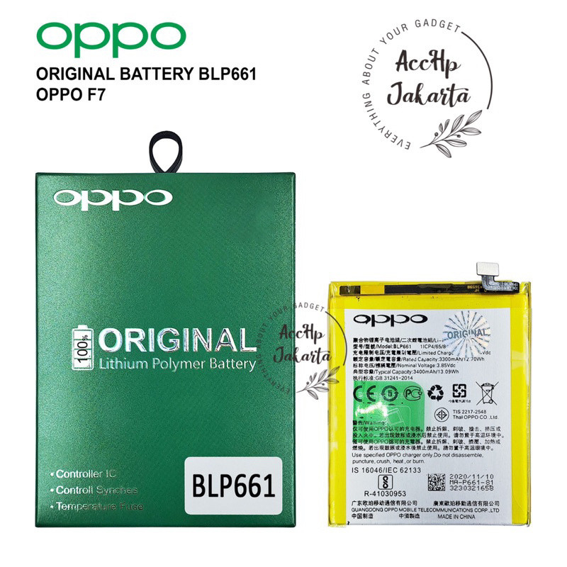 Baterai Batre OPPO F7 BLP 661 / Batre Batrai Batrei Battery OPPO F7 BLP661 Original 100% Distributor