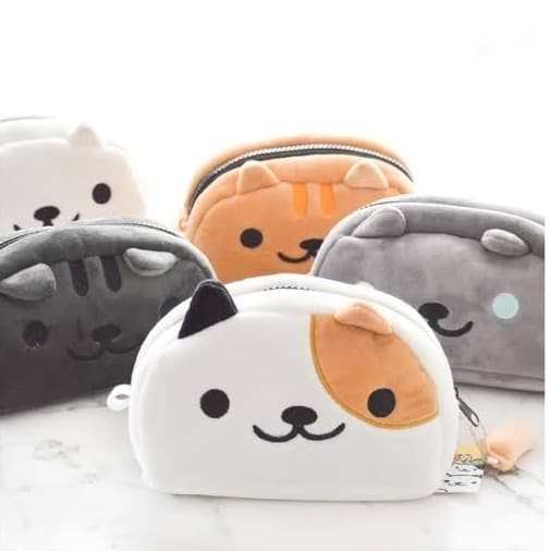 

[New]Promo Neko Atsume Pencil Case / Kotak Pensil Kucing / Pouch Boneka - Abu-abu