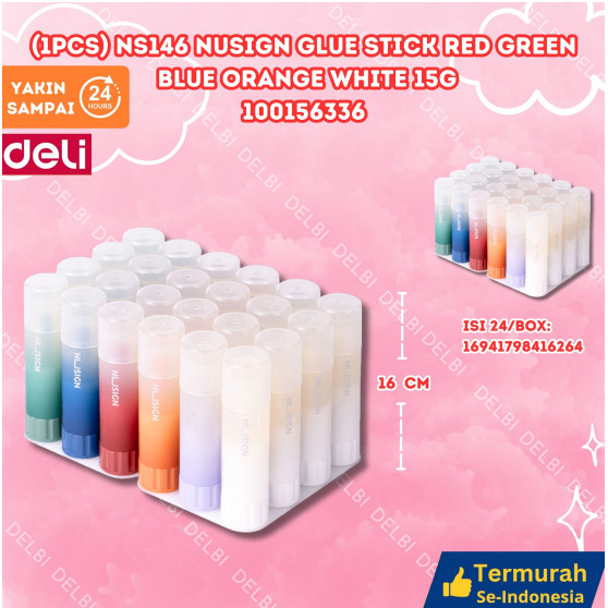 

Nusign Transparent Glue Stick / Lem Kertas Batang Transparan 15 gr Tidak mudah Patah NS146 (1PCS) NS146 Nusign Glue Stick RED GREEN BLUE ORANGE WHITE 15g