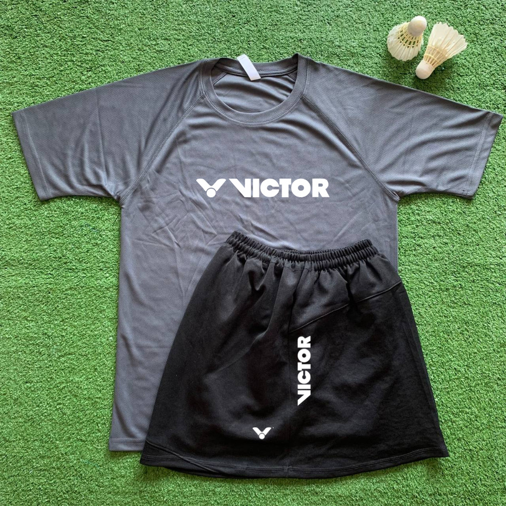 Baju Badminton DRYFIT WANITA ROK VKTR v1 GREY