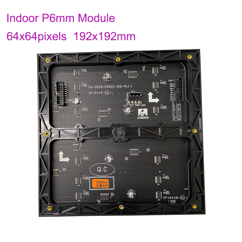 Indoor SMD 3528 P6mm 192x192mm led display module video wall panels 32x32 dots led billboard video w