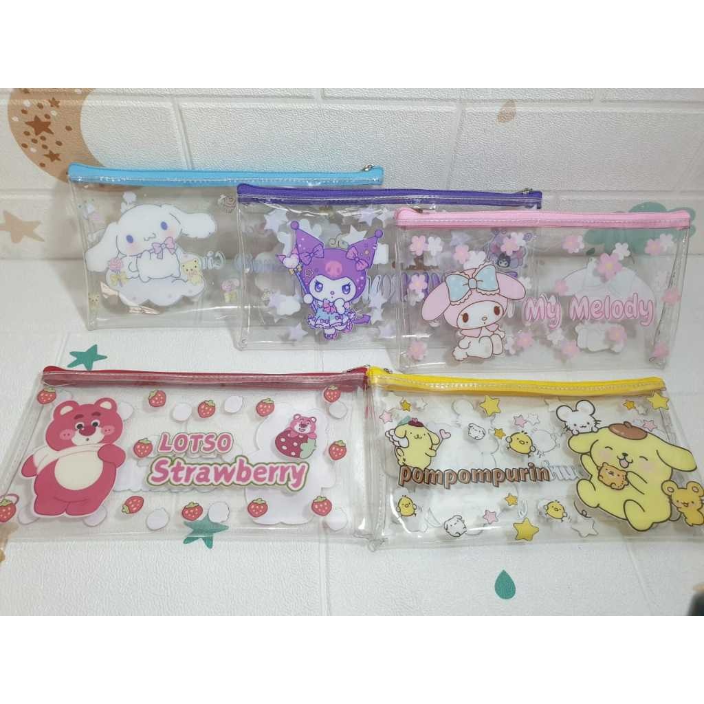 

TCW document bag transparan mika tebal motif sanrio ukuran Bill 25x25 cm kuromi pompompurin pochacco mymelody cinnamoroll lotso