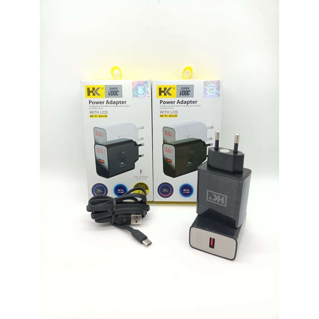CHARGER / TC HK-20 LCD 18W 3.6A SUPER VOOC & FAST CHARGING FOR MICRO & TYPE C