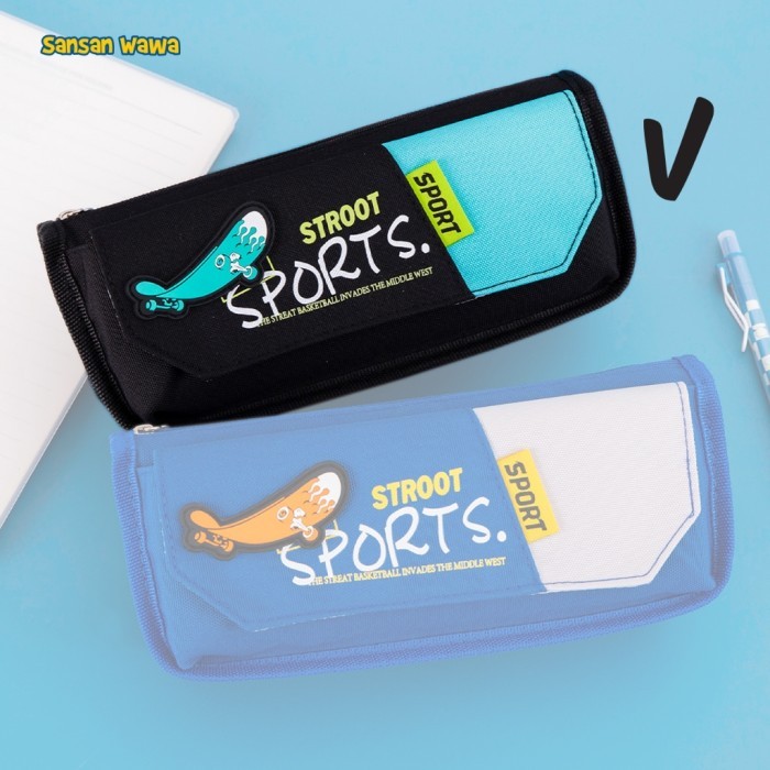 

Sansan Wawa Pencil case Tempat pensil lucu muat banyak - PC561A-HITAM