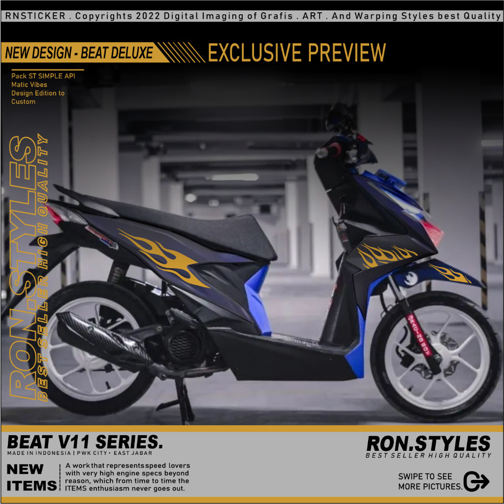 CUTTING STICKER STRIPING BEAT NEW DELUXE 2020-2023 SIMPLE STYLE MOTIF API HOT WHEELS COPY TRANSPARAN