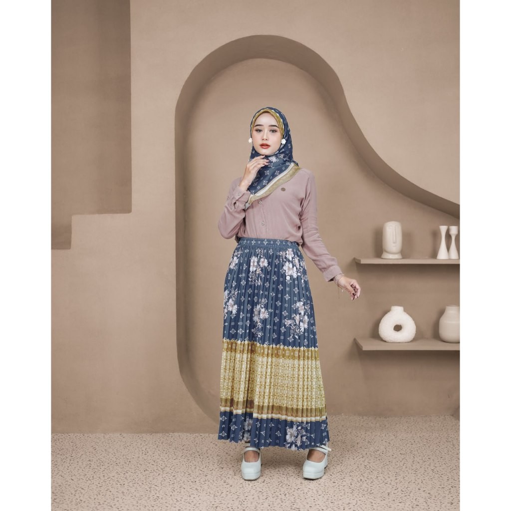 Rok Plisket Premium Motif Ashmeera By Rania Fashion