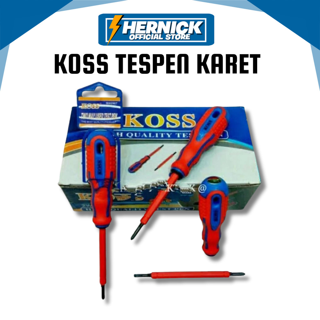 Tespen bolak balik gagang karet merek koss/ TESPEN BOLAK BALIK KARET MULTIFUNGSI/ HERNICKSTORE