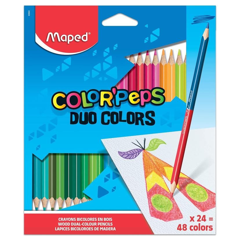 

TERLARIS! Pensil Warna MAPED DUO Color Peps - Alat Tulis Senang - 24 Warna