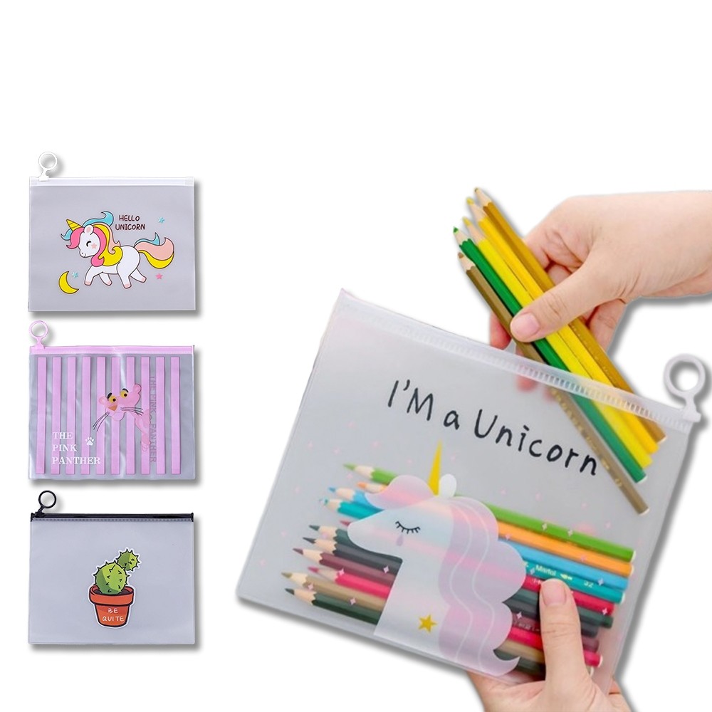

HFK - TEMPAT PENSIL TRANSPARAN T99 UNICORN & PK PTHER / MAP FILE UNICORN / ZIPPER BAG