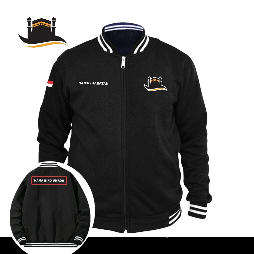 BEST SELLER    Jaket Baseball Resleting BIRO UMROH / Jaket Baseball Custom Sablon BIRO UMROH / Jaket