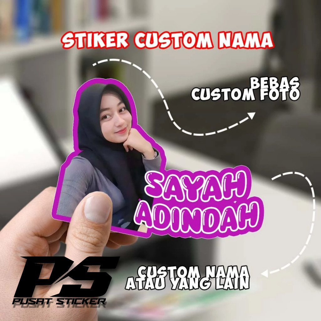 

PS01 Stiker Custom Foto & Nama | Stiker Tahan Air | Stiker Helm | Stiker Laptop Stiker Nama Dan Foto Custom Free Desain