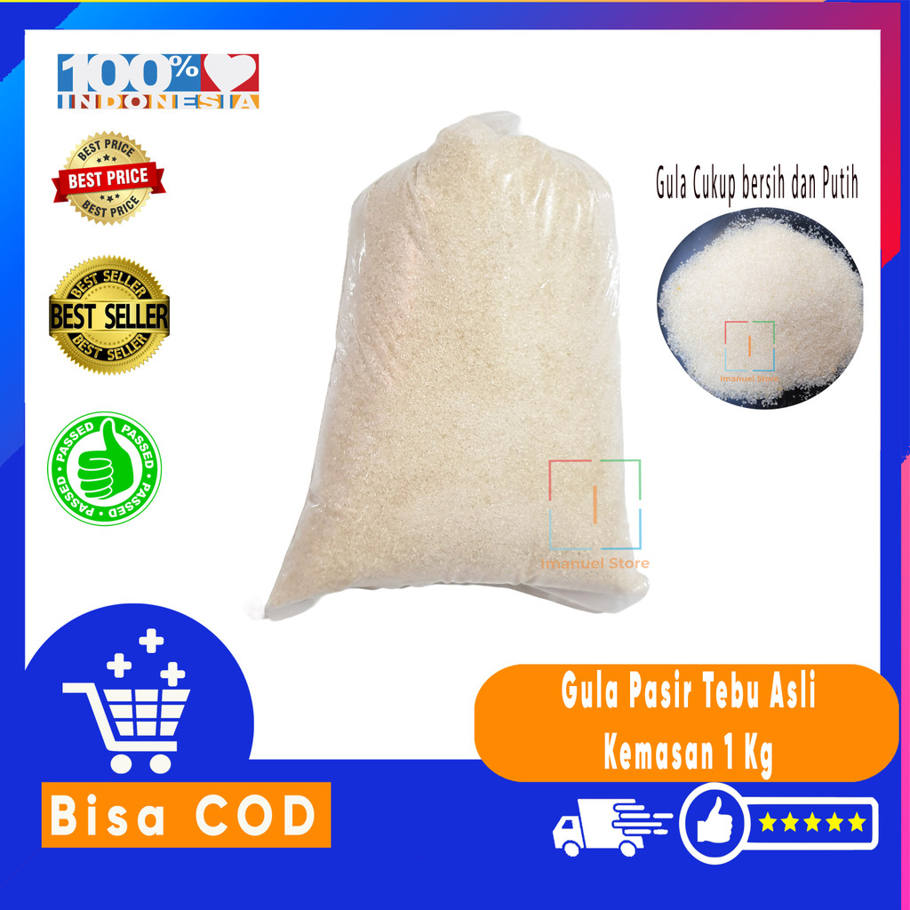 

Gula Pasir Tebu Kristal Putih 1 Kg Grosir Kiloan tanpa Merek | Gula Curah Repacking