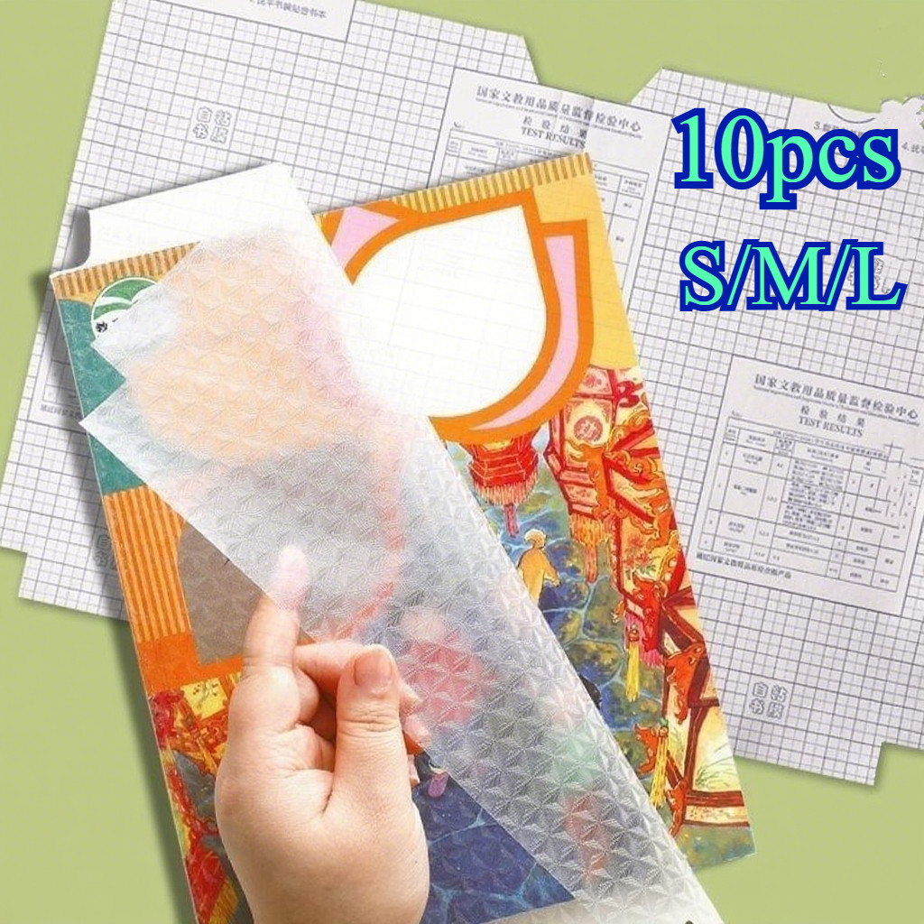 

1 Pack Isi 10 Lembar Cover Buku Anti Air Transparan Stiker PVC Perekat Kuat Anti-Sobek & Cocok untuk Buku Tulis Sekolah