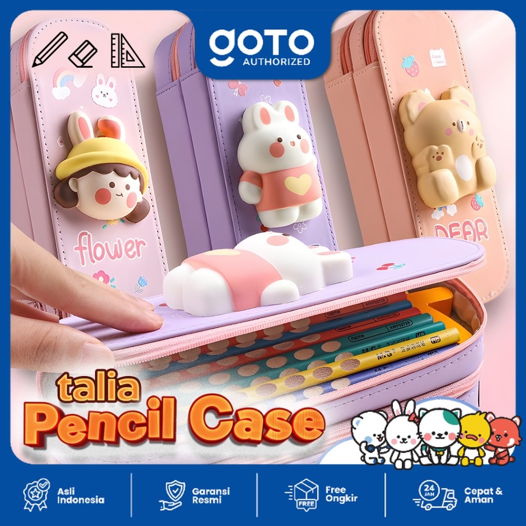 

Goto Talia 3D Squishy Pencil Case Tempat Pensil Anak Perempuan