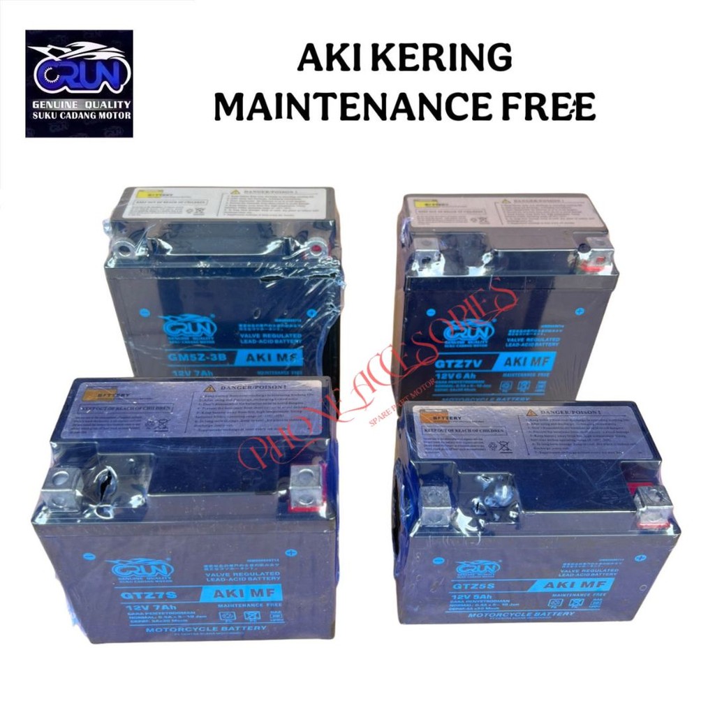 Crun Baterai Aki Motor GTZ7V 12V 6Ah Ampere Yamaha Nmax Aerox Lexy
