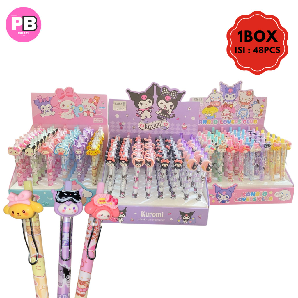 

1 Box Isi 48 Pcs Pulpen Gel Karakter Imut Pena Sanrio Pulpen Grosir Bolpoin Fancy Murah Kekinian