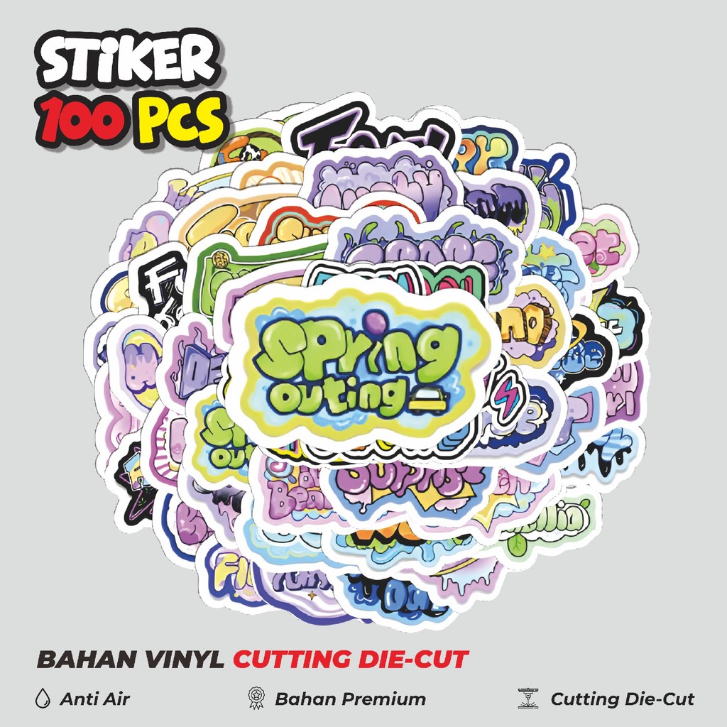 

Terbaru! 50 pcs Stiker Cartoon Graffiti Text [Teks Grafiti Kartun] Dekorasi Lucu Kreatif untuk Notebook, Skateboard, HP