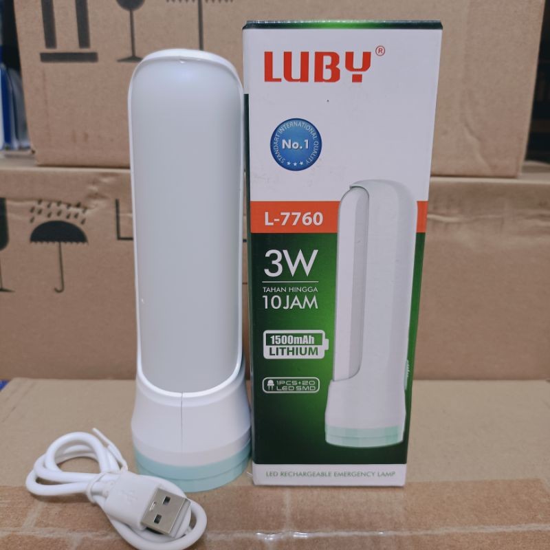 Lampu Senter Emergency LUBY L7760 Lampu Senter Charge LUBY L-7760