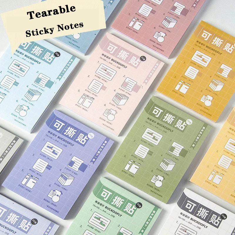 

Morandi Tearable Sticky Notes Index Tabs Double-sided Tape Design Classification Notes Kawaii Stationary School Office Supplies