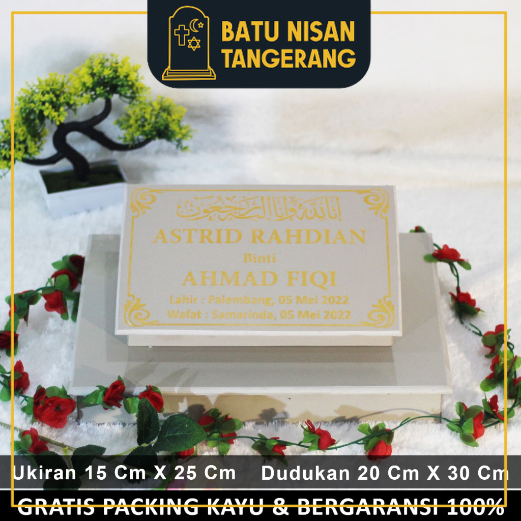 BNT - Batu Dudukan Kepala Nisan Makam Lengkap Kuburan Kijing Maesan Full Set Ukiran Granit Marmer Ke