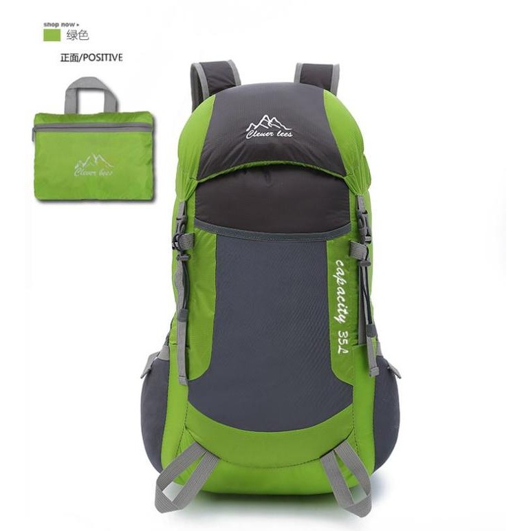 Tas Ransel Gunung Hiking Kapasitas Besar Bisa Dilipat CleverBees - Hijau