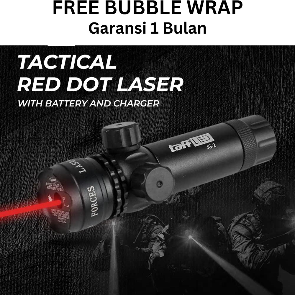 Paket Green Laser HijauTactical Green Dot Laser Scope Mount+Baterai+Charger - JG-1 - Black toko meda