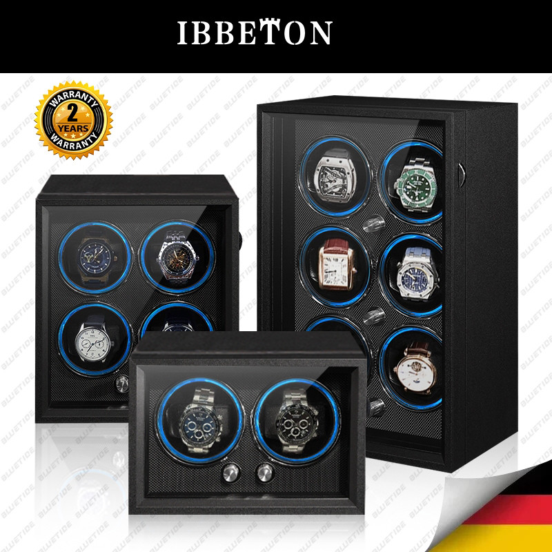 IBBETON Watch Winder Box Automatic 1/2/4/6 slot Black Wood Watch Box watch display box Storage box