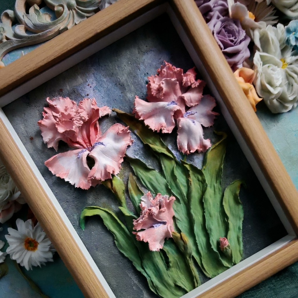 

0035 Sculpture Paste Scraped Flowers 3D Decoration Painting Fresh Oil Painting Acrylic Painting Modern Art Wall Home