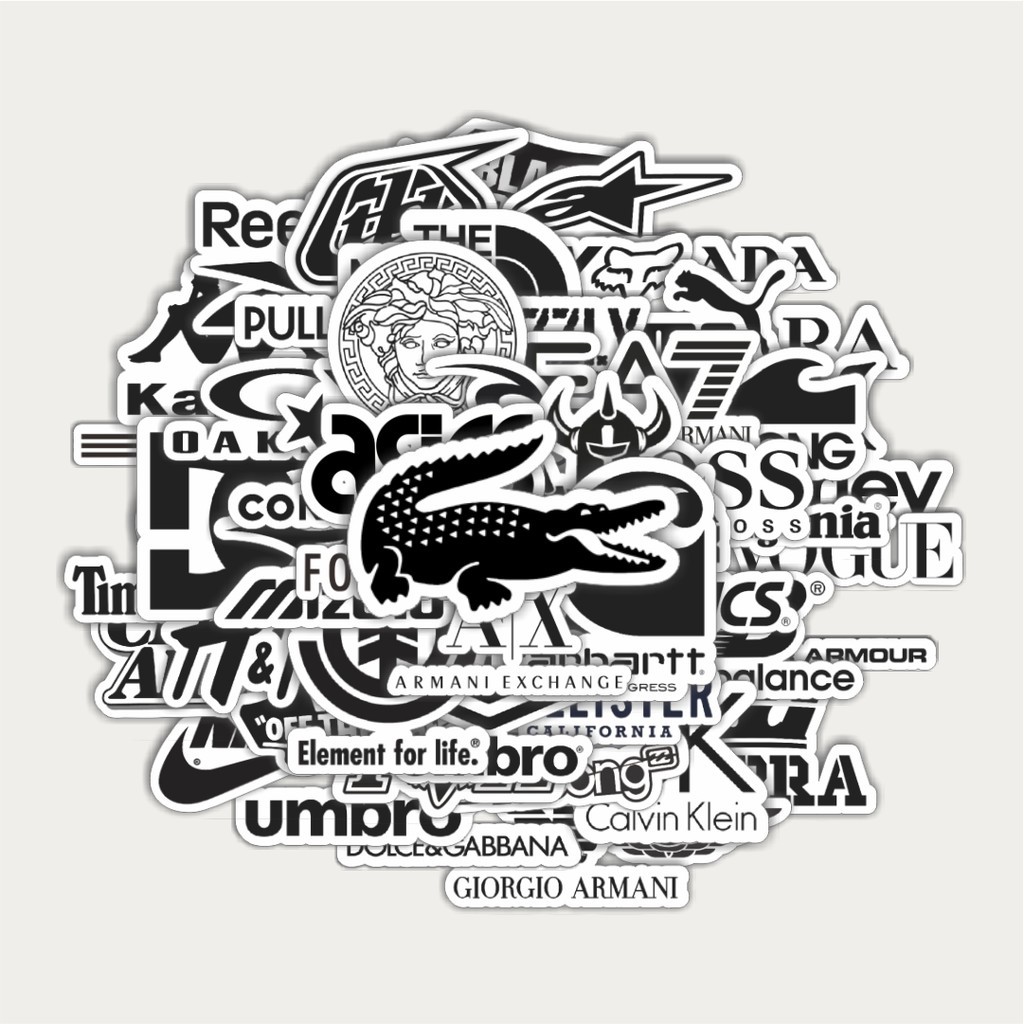 

Sticker Pack Stiker Random Logo Brand Black & White Versi 3 | Sticker TUMBLR | Stiker LAPTOP KOPER HELM