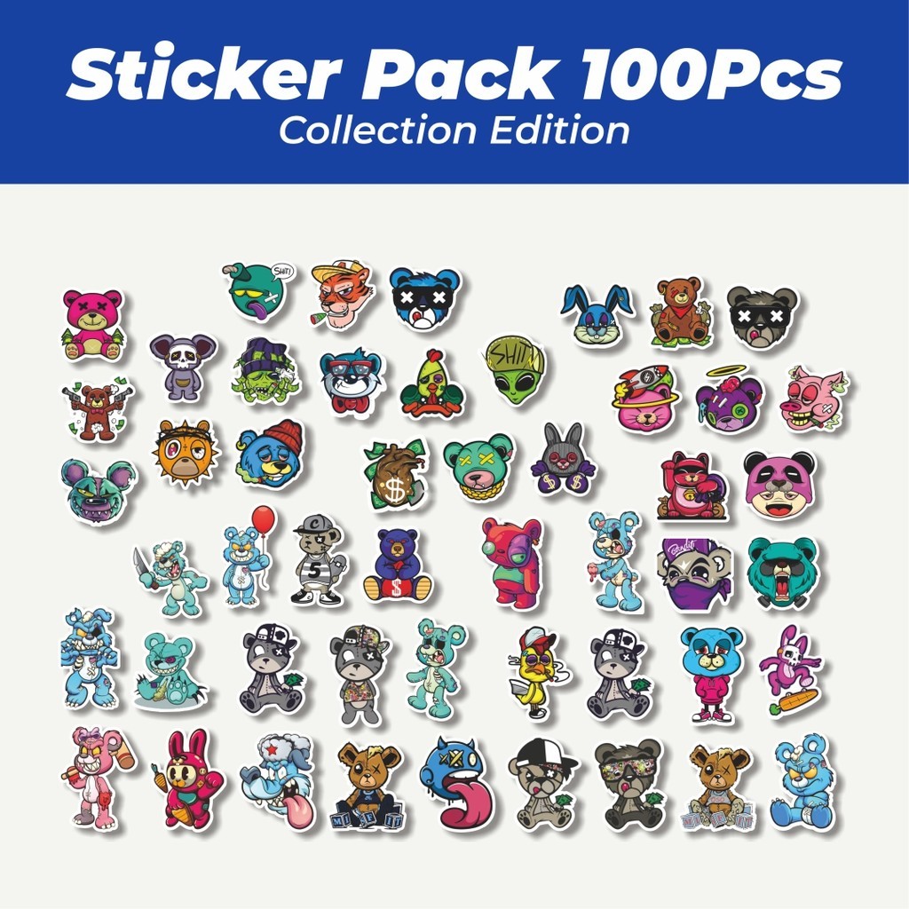 

Hot Stiker Teddy Bear [Boneka Beruang] Lucu Anti Air Stikers Berperekat Waterproof Sticker Decal Buat Motor Helm Buku Journal Koper Casing HP Laptop Botol Minum