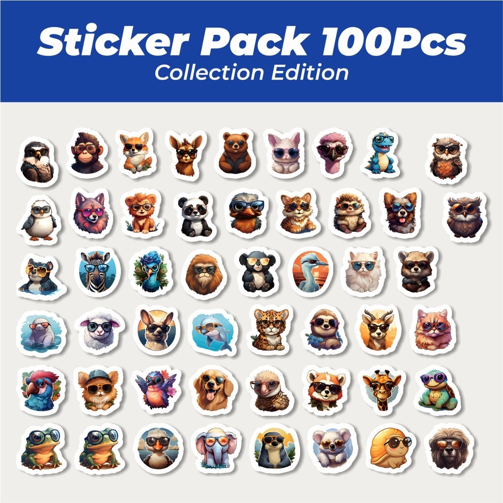 

Hot Stiker Cute Animal [Hewan Hewan] Lucu Anti Air Stikers Berperekat Waterproof Sticker Decal Buat Motor Helm Buku Journal Koper Casing HP Laptop Botol Minum
