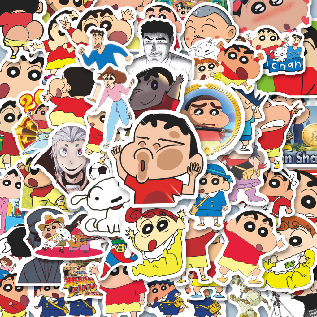 

100PCS Lucu Sticker Kartun Crayon Shin Chan Stiker Aesthetic Stiker Anti Air Stikers Berperekat Waterproof sticker decal buat Motor Helm Buku Journal Koper Casing HP Laptop Botol Minum Hadiah anak