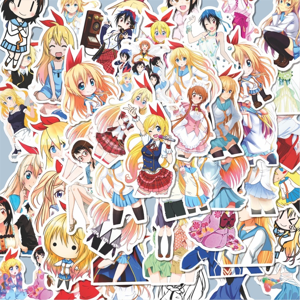 

100PCS Lucu Stiker Anime Nisekoi Sticker Aesthetic Stiker Anti Air Stikers Berperekat Waterproof sticker decal buat Motor Helm Buku Journal Koper Casing HP Laptop Botol Minum Hadiah anak